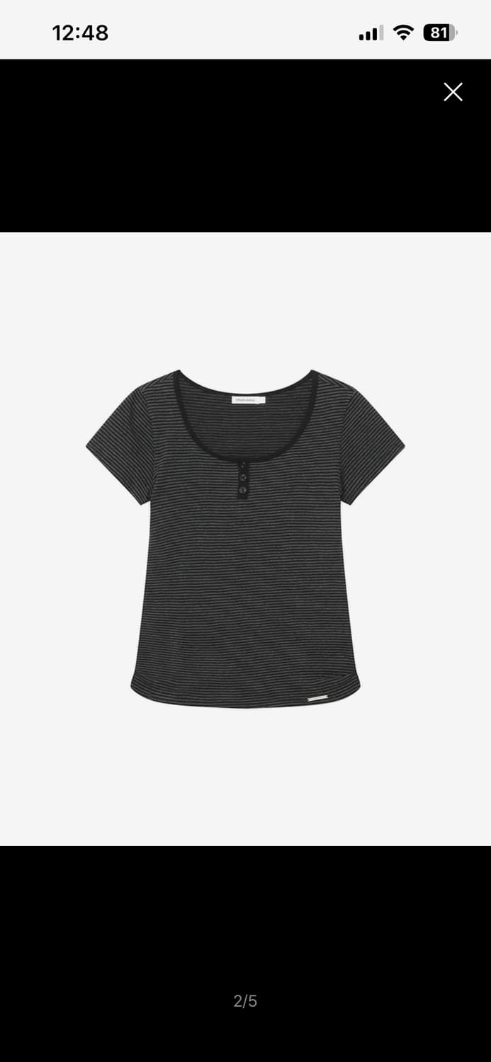 미세키서울 Striped henley neck short sleeves 상품이미지2