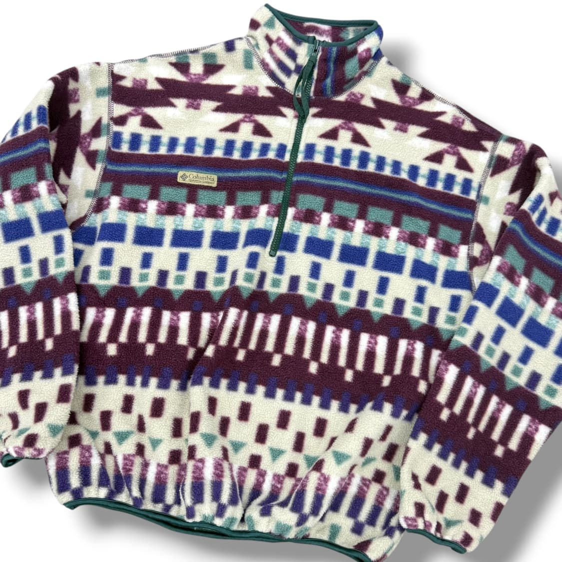 콜롬비아 에스닉 나바호 패턴 반집업 후리스 상품이미지3