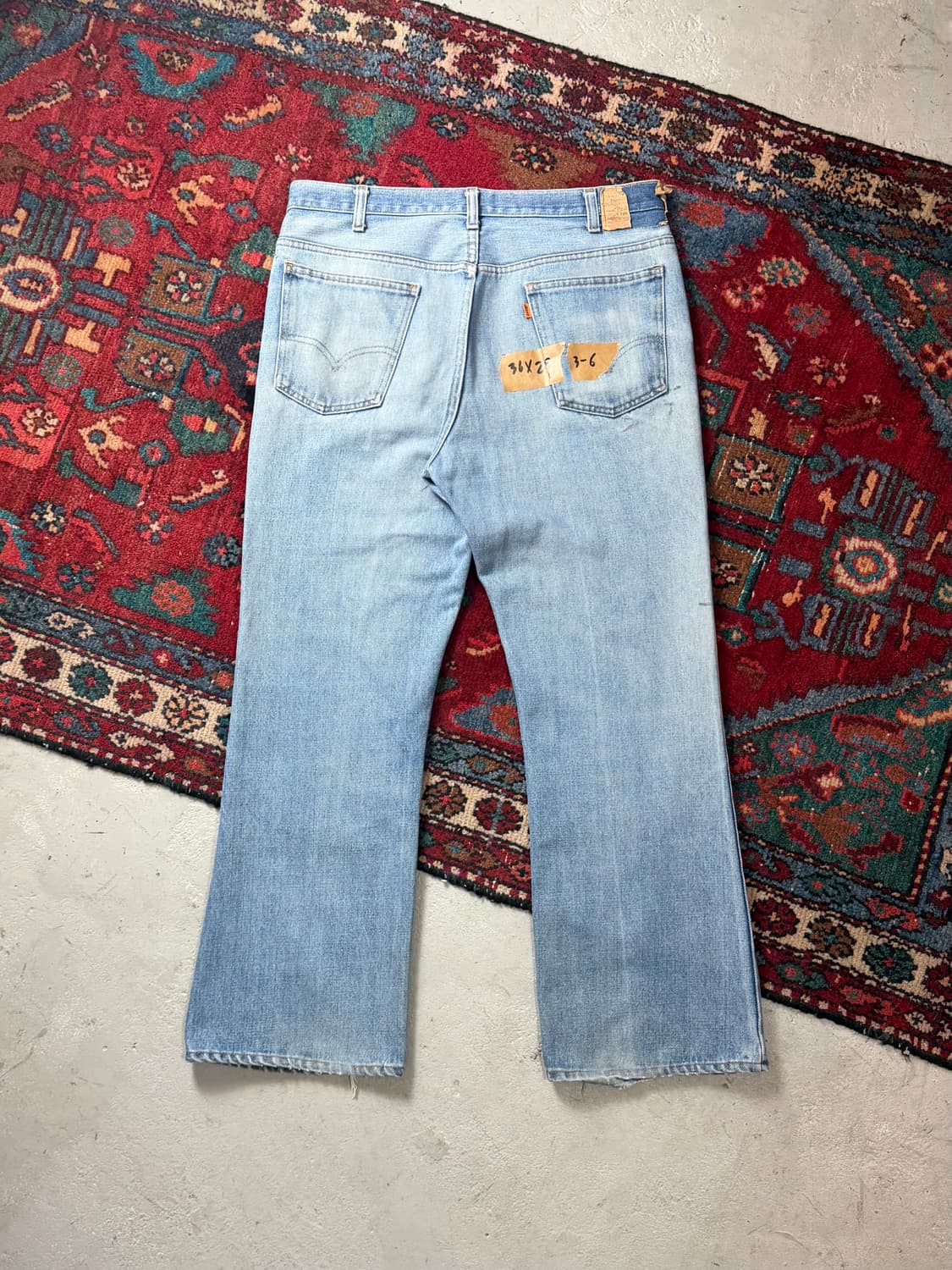 70's USA Made 빈티지 리바이스 517 오렌지탭 부츠컷 데님 상품이미지4