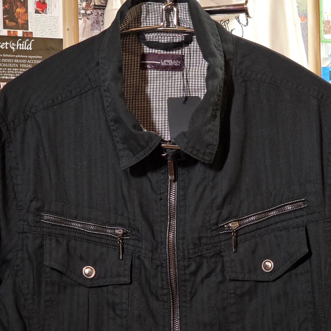 JPN 넥버클 펑크 스트라이프 코튼 셔츠 집업 상품이미지3