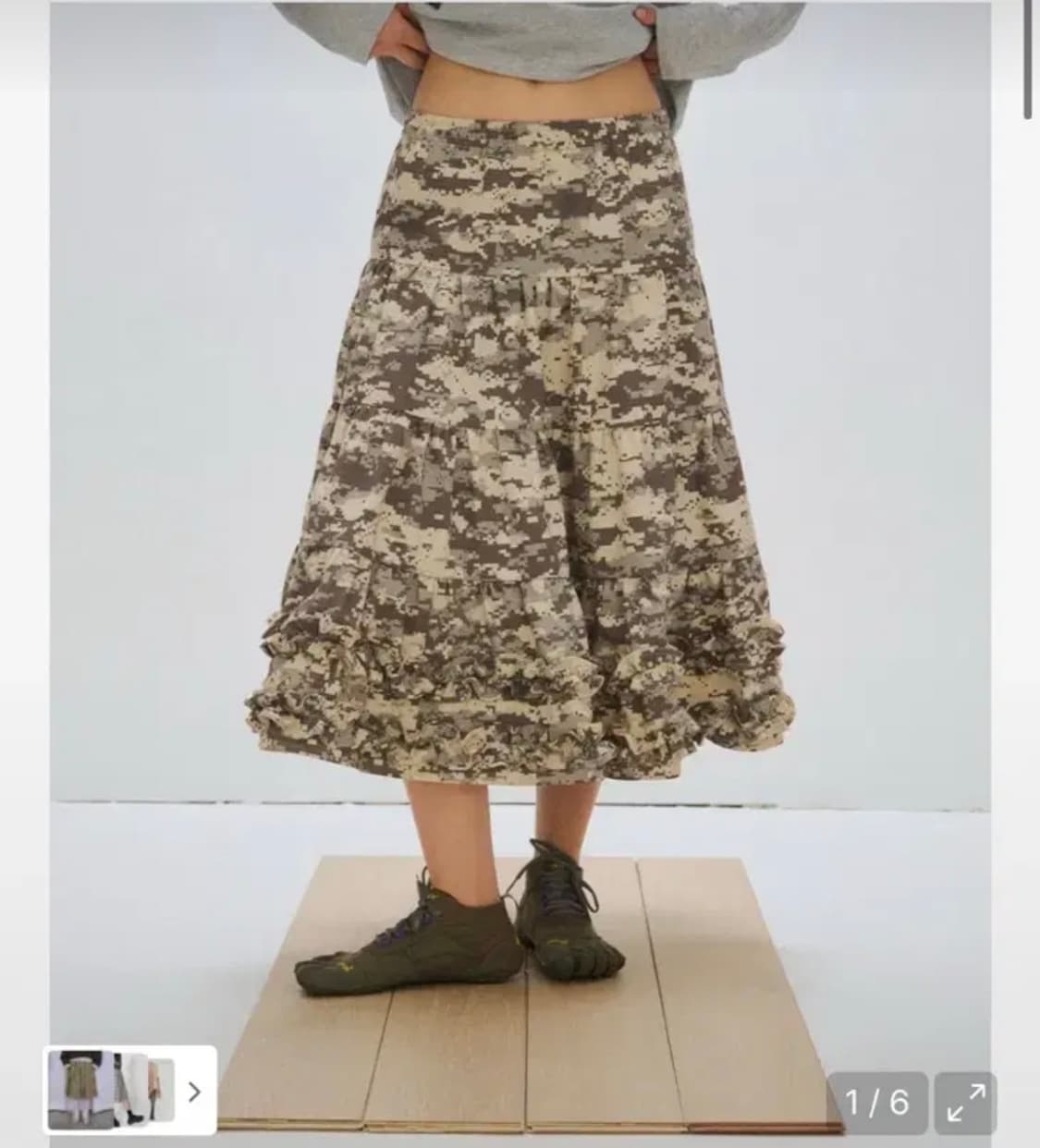 플리즈프로젝트 미들 프릴 스커트 디지털 카모 상품이미지1