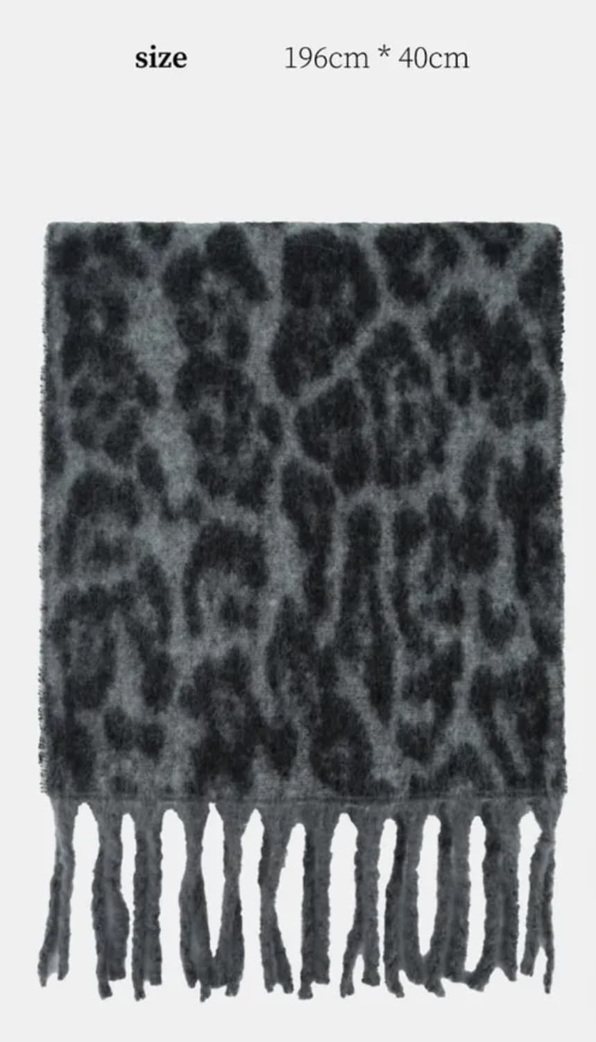 일본 레오파트 머플러 갸루 빈티지 빅 목도리 상품이미지2