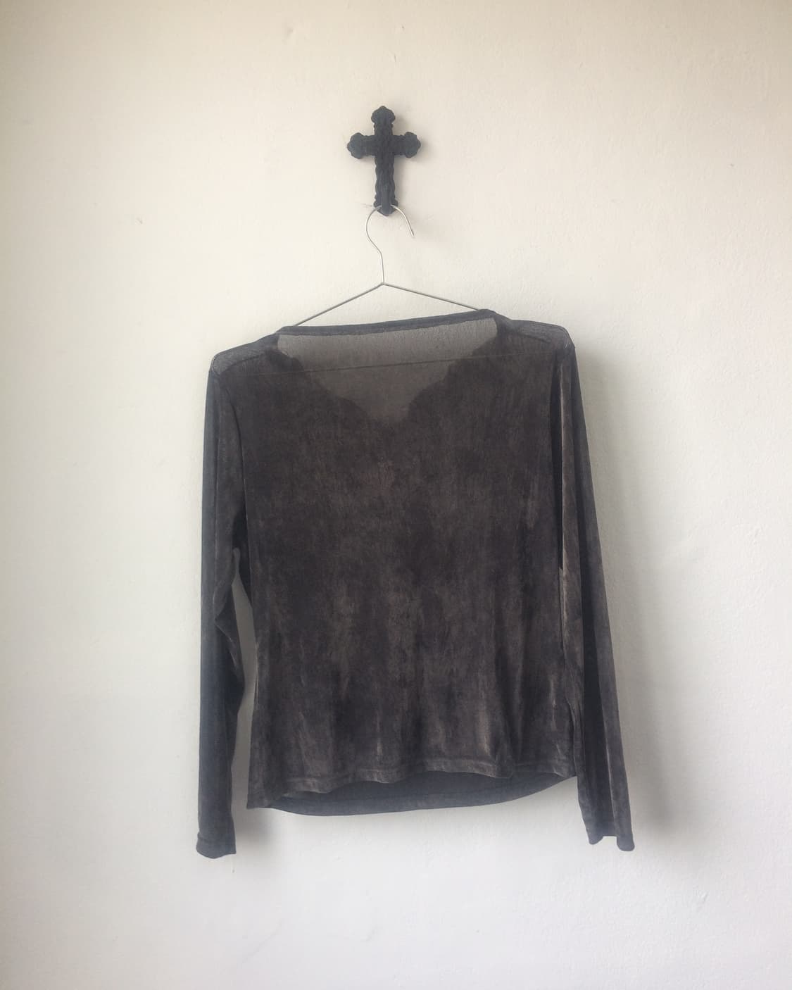 Fringe point velvet sleeve 상품이미지3
