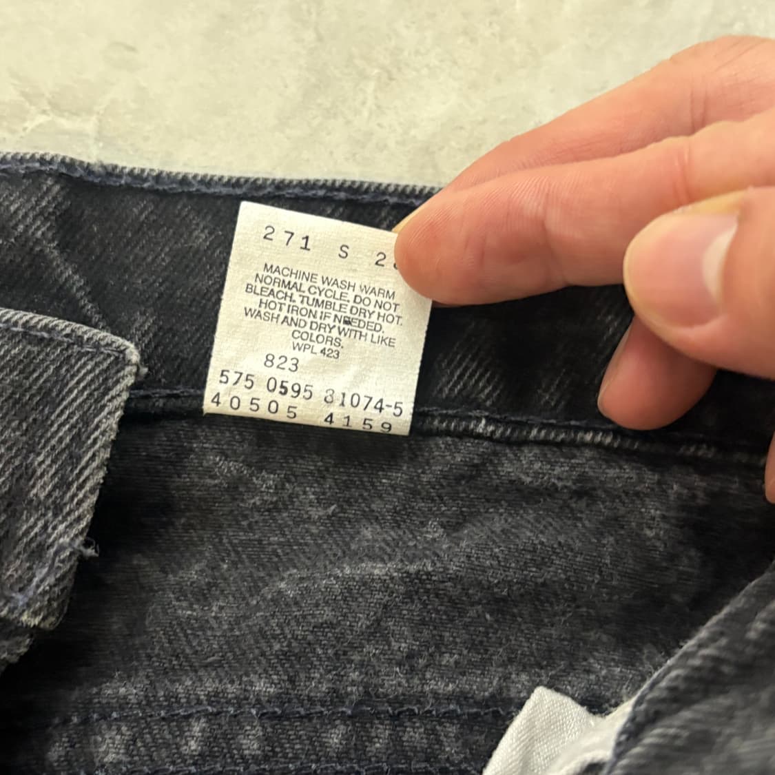 90s USA🇺🇸 리바이스 505 오렌지 탭 블랙 흑청 상품이미지4