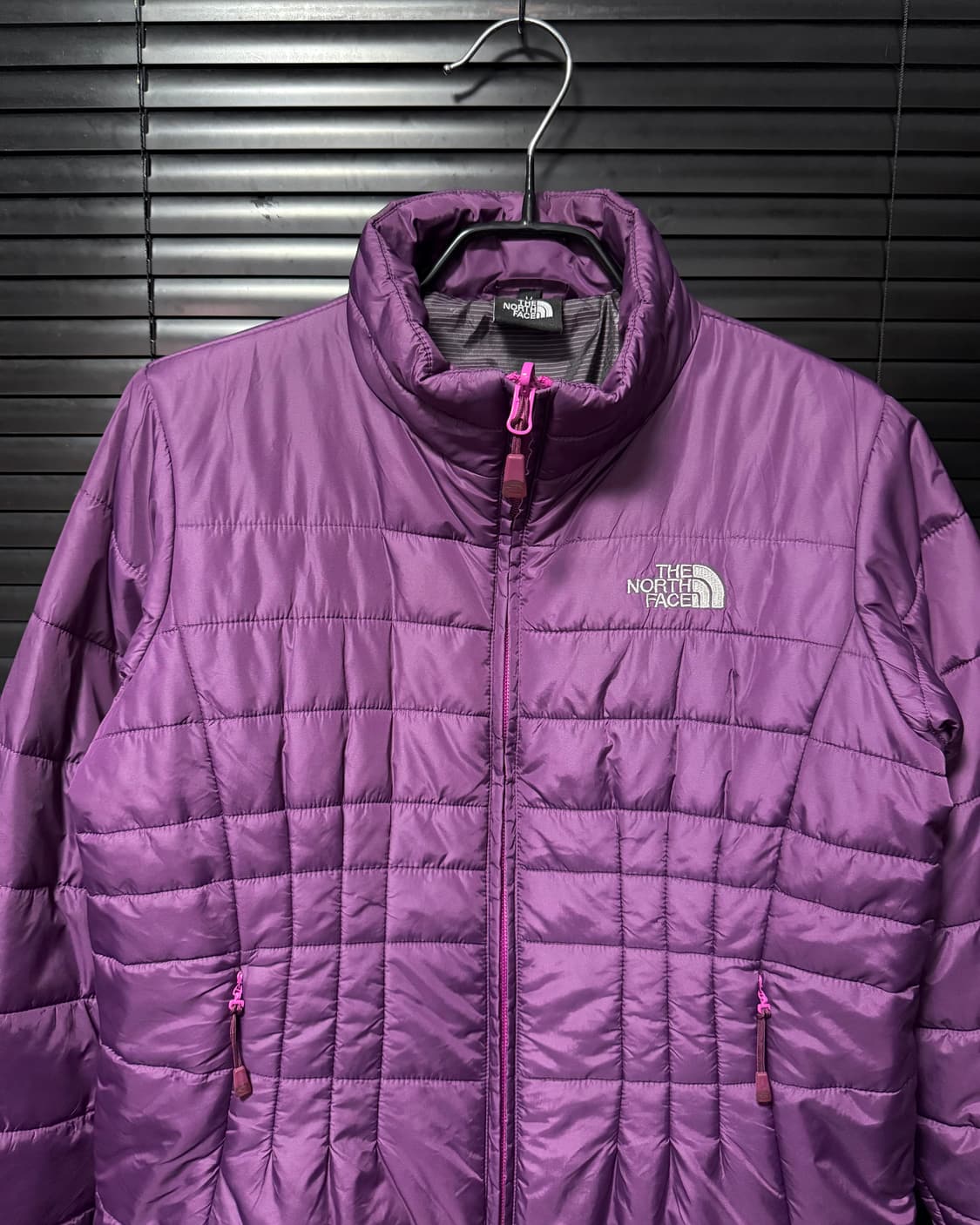 노스페이스 정품 보라색 퍼플 솜 패딩 눕시 퀄팅 M 95 여성 여자 집업 상품이미지3