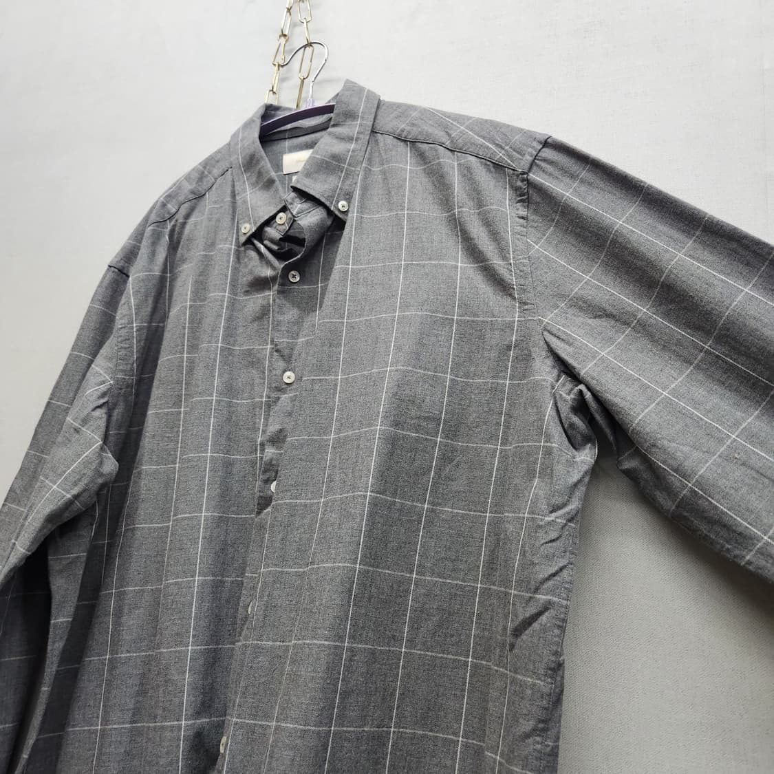 마시모두띠 윈도우페인 체크패턴 셔츠  2XL 상품이미지3