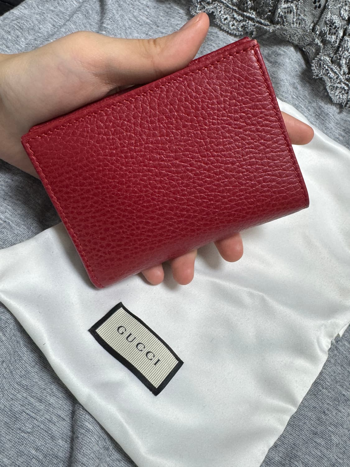 구찌 GG Marmont 레드 레더 미니지갑 상품이미지3