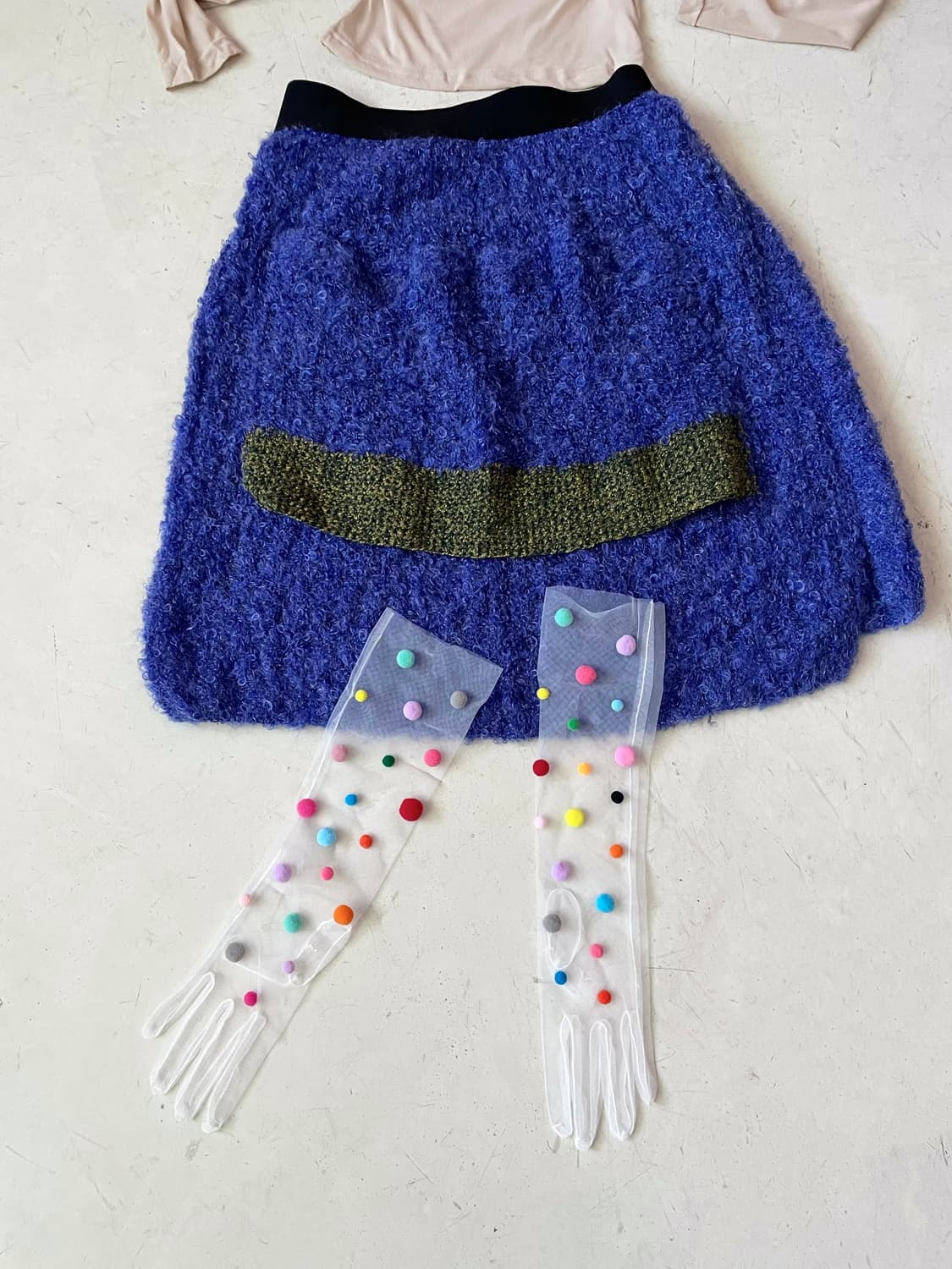 Cobalt blue banding boucle skirt 상품이미지2