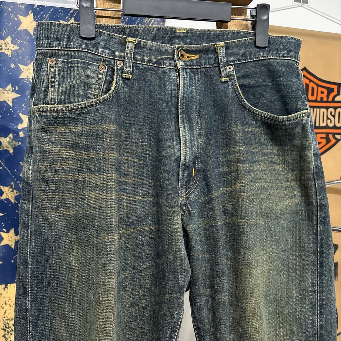 에드윈 505 빈티지 에이징 루즈핏 셀비지 데님팬츠 N906  상품이미지3