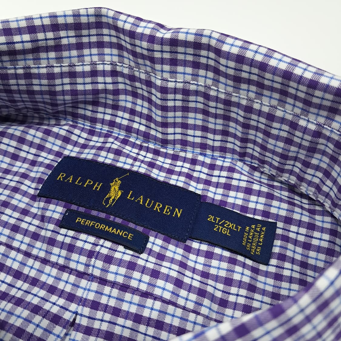 CL602 2XLT 폴로 마이크로 체크 퍼플 셔츠 남방 상품이미지3
