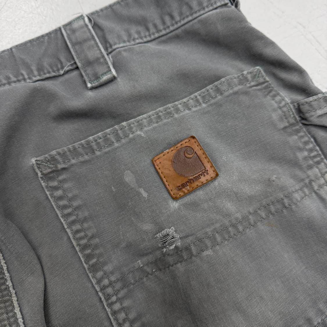칼하트 OG 가죽패치 카펜터 페이딩 와이드 워크팬츠 상품이미지7