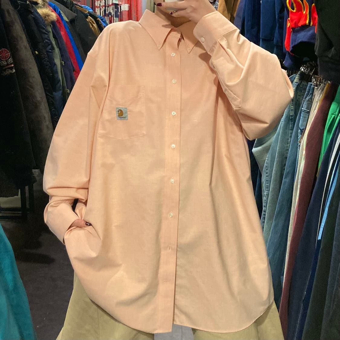 [IM] 칼하트 피치 코랄 긴팔셔츠 상품이미지1