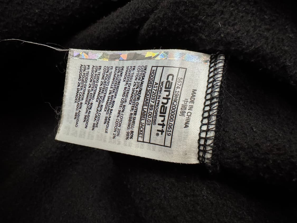 👕 Carhartt 칼하트 WIP 집업 후드 스웨트셔츠 (Black) 상품이미지9