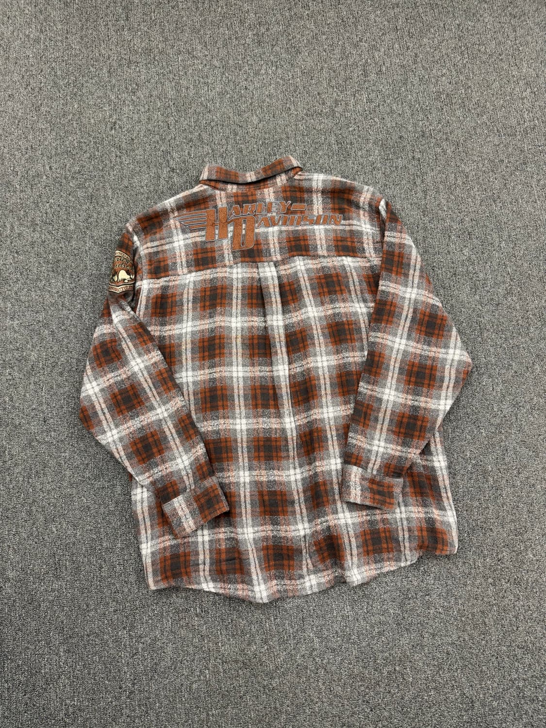 2XL)할리데이비슨 빈티지 자수 플란넬 체크 긴팔셔츠 상품이미지6