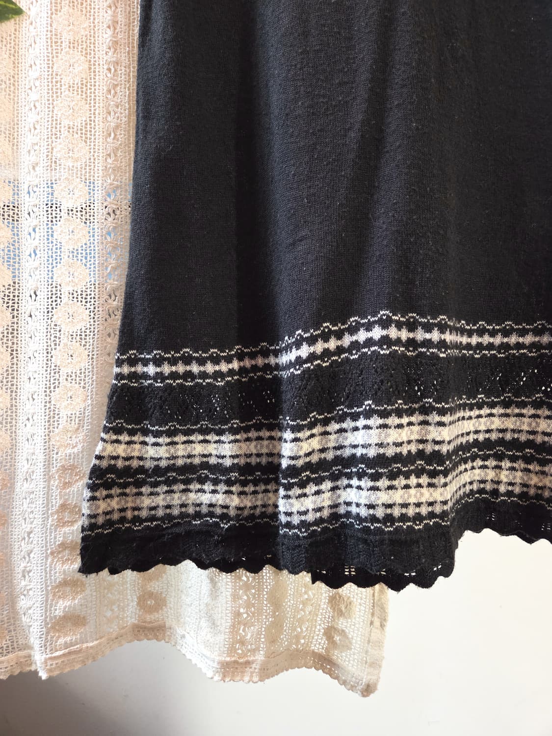 블랙 후드 반팔 니트 상품이미지3