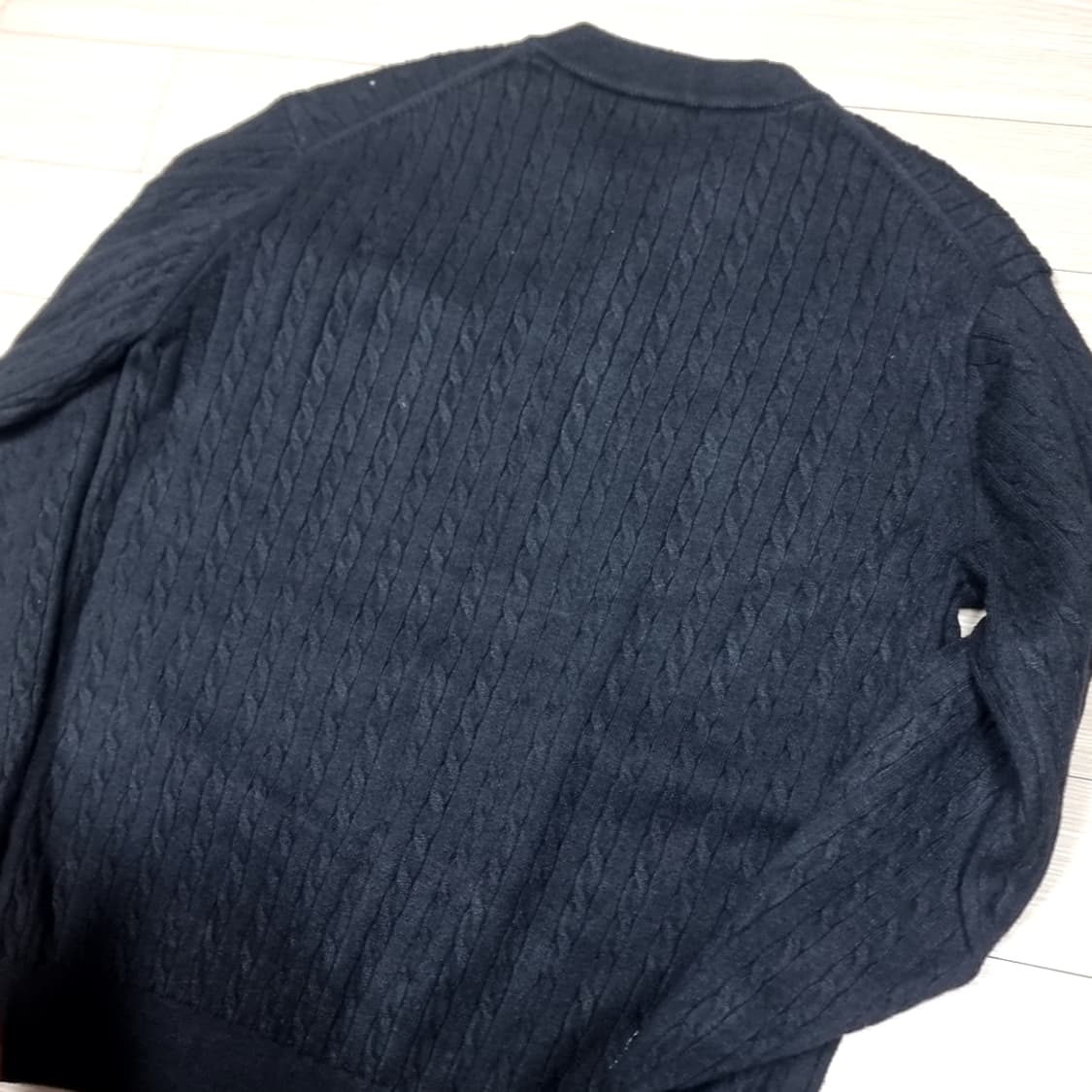 빈티지 헨리넥 케이블 니트 블랙(105) 상품이미지5