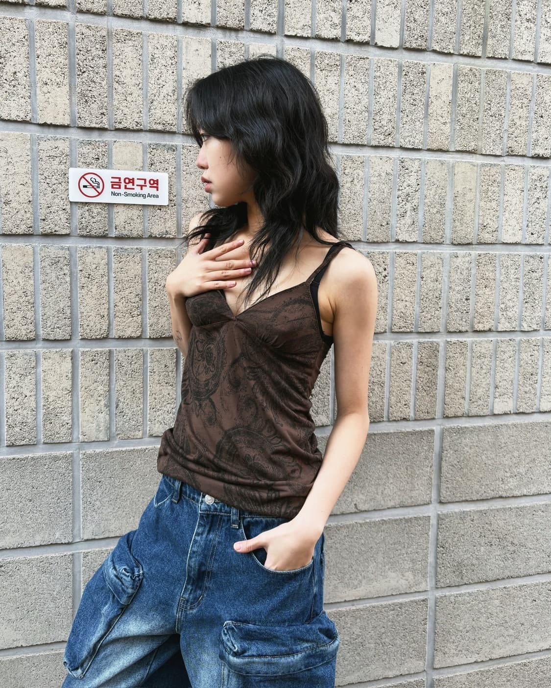 고아 페이즐리 패턴 슬리브리스 상품이미지7