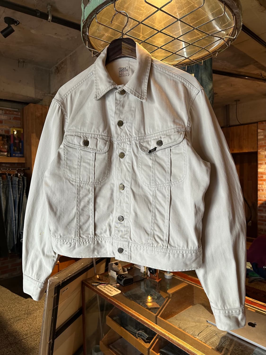 60s USA LEE 100J 빈티지 리 화이트 웨스터너 자 상품이미지2