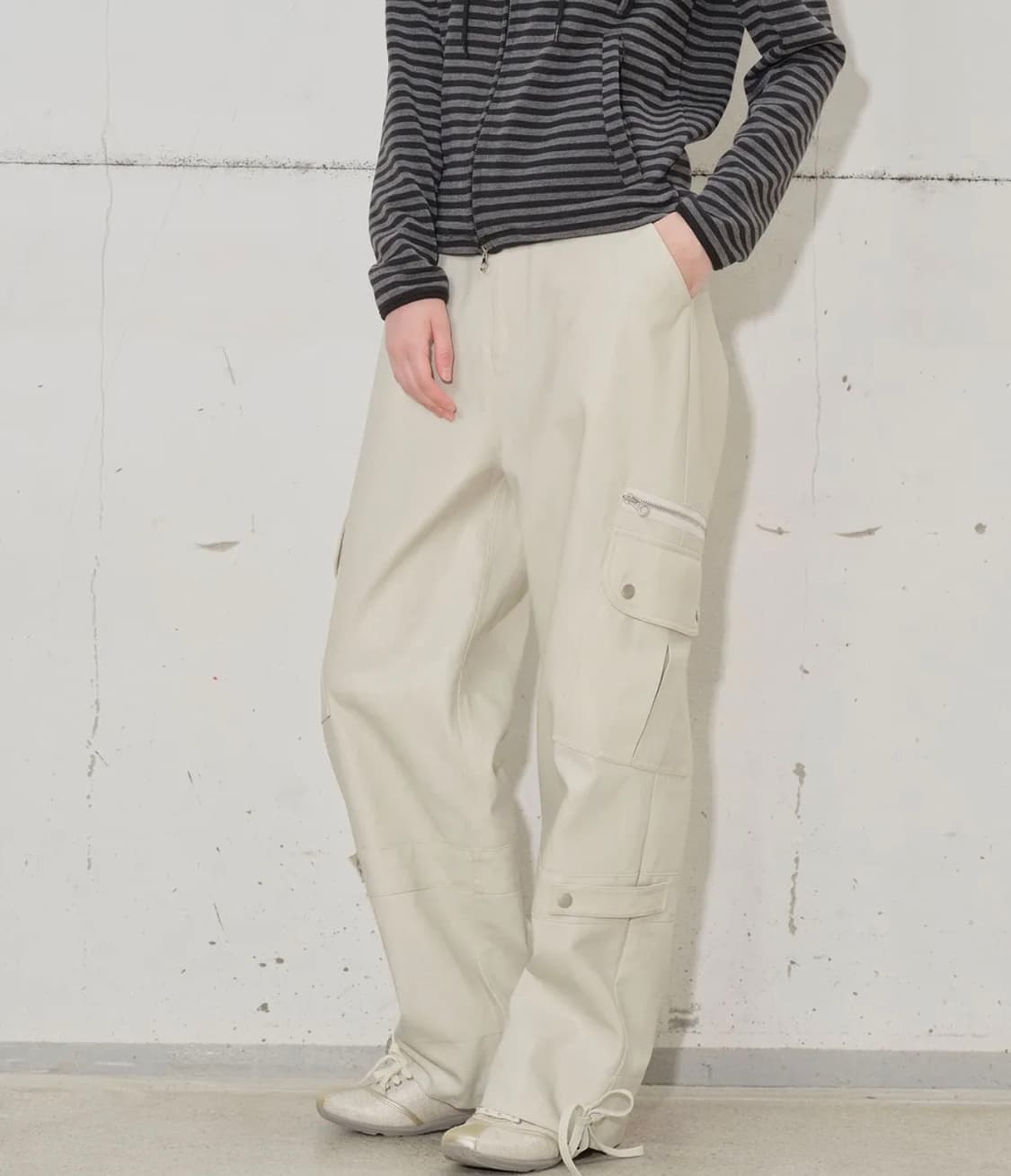타입서비스 Coated Snap Pants [Ivory] 상품이미지3
