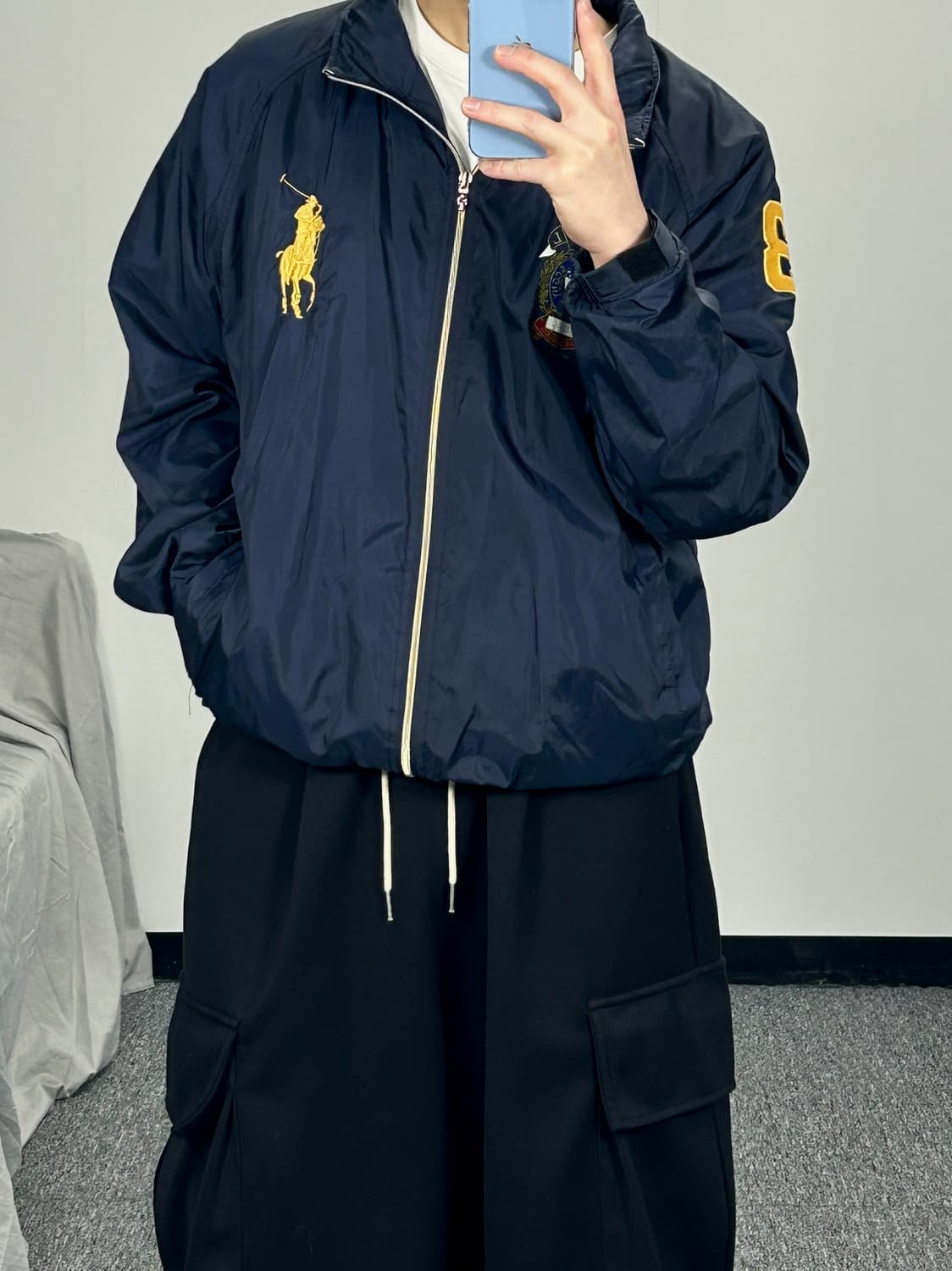 폴로 랄프로렌 히든후드 빅포니 네이비 바람막이 XL 상품이미지2