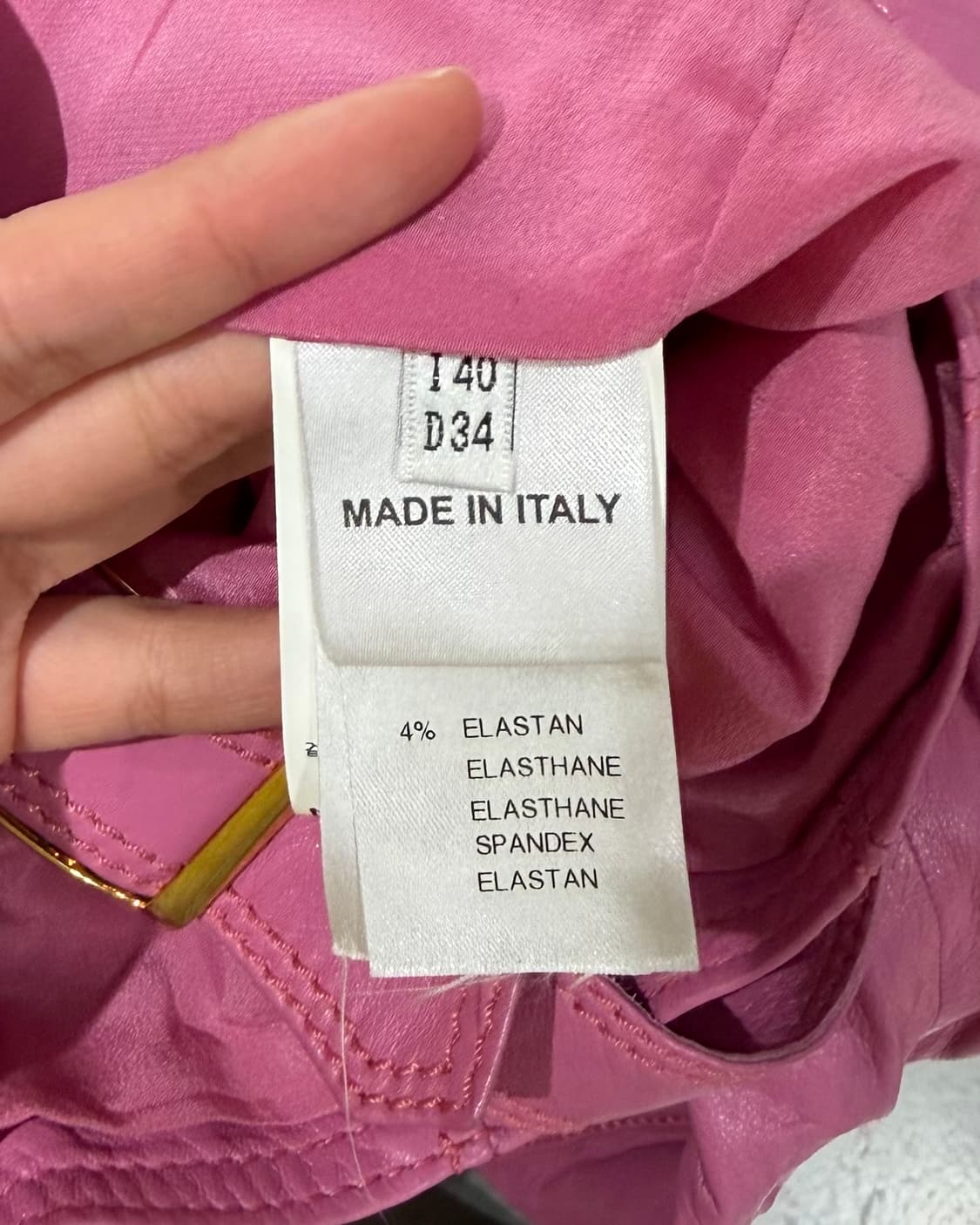 블루마린 핑크 쉽스킨 레더 바이크 자켓 상품이미지9