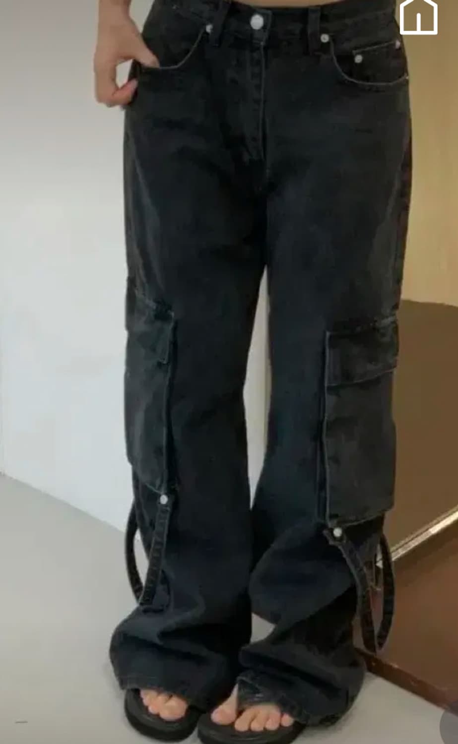 흑청 카고 데님팬츠  상품이미지3