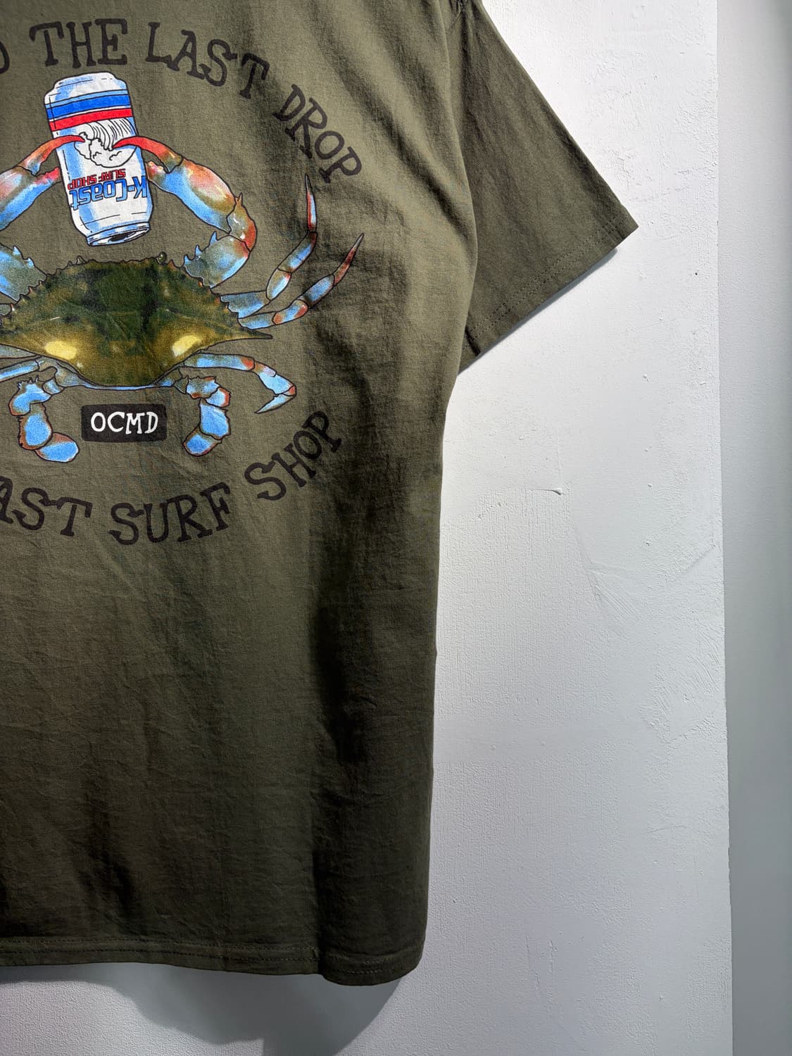 만원샵) 빈티지 카키 반팔티 L C304 상품이미지6