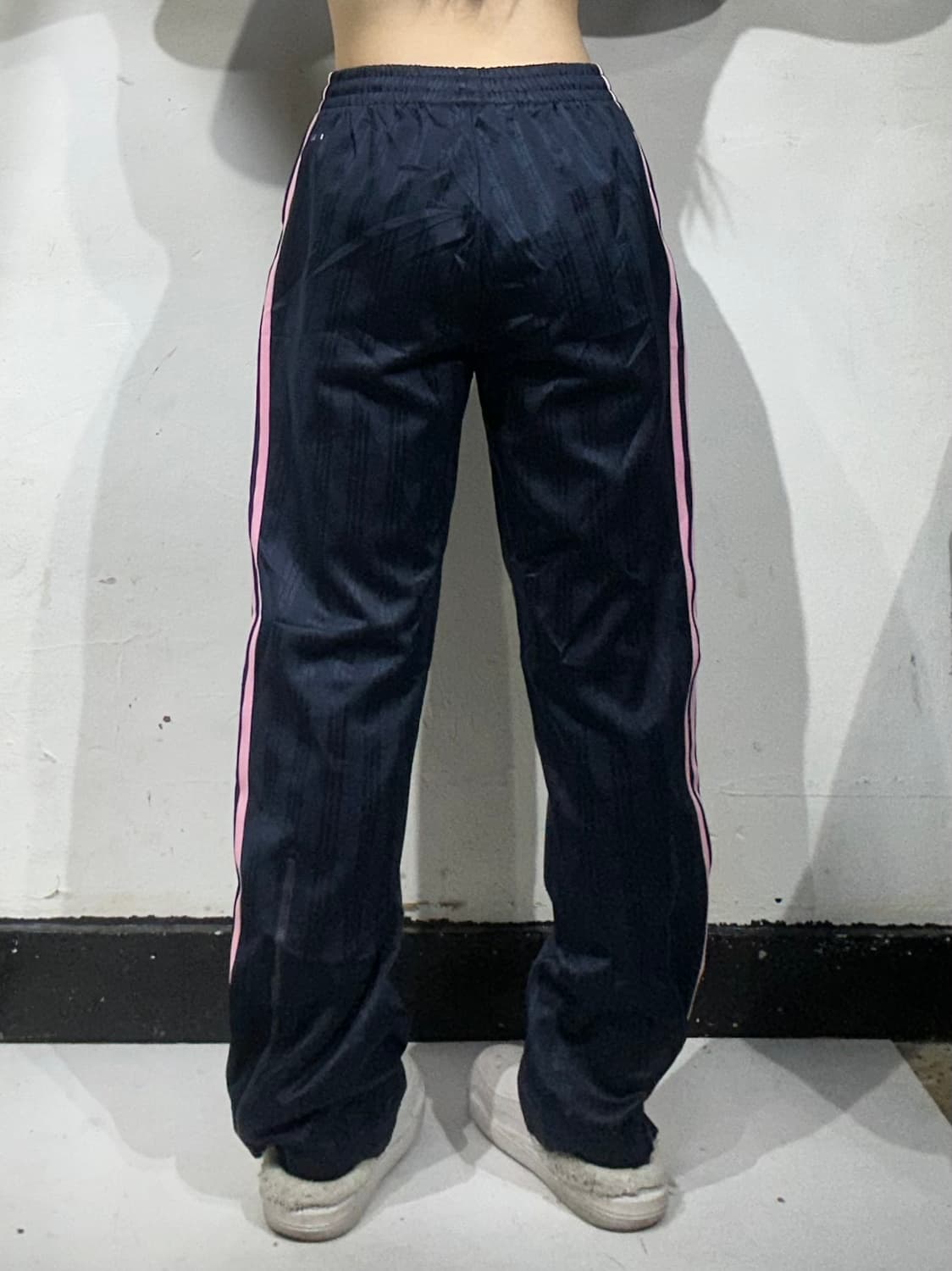 00s 아디다스 네이비 핑크 삼선 대대장 와이드 팬츠 S 상품이미지3