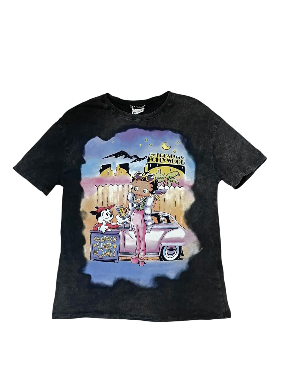 자라 베티붑 프린팅 반팔 티셔츠 차콜 S  #csz3871 상품이미지3