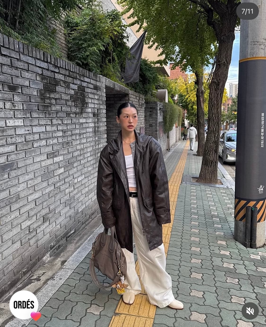 오데스 ordes mia hooded leather coat 레더코트 상품이미지2