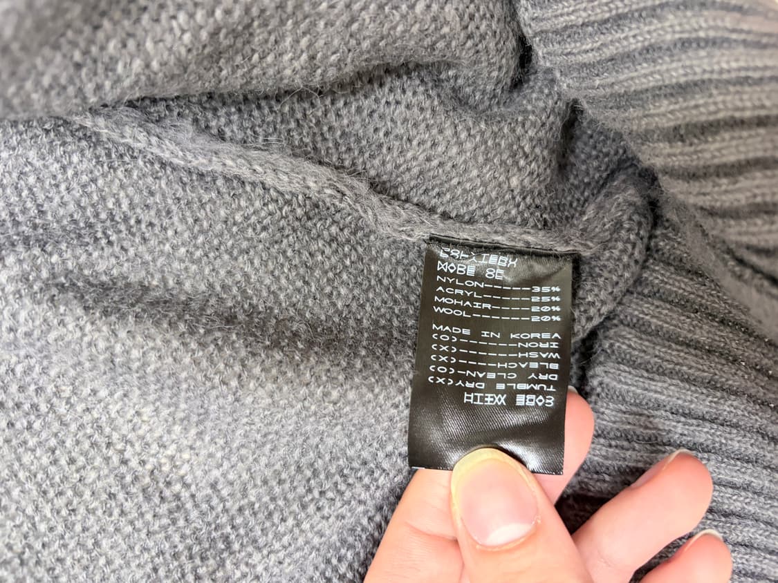 폴리테루 모헤어 가디건 퍼플 그레이, 3사이즈 상품이미지7