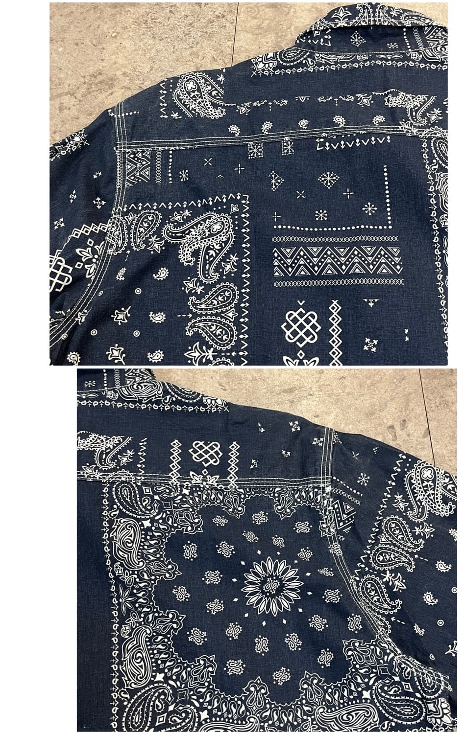 에드윈 페이즐리 셔츠 네이비 XL #csz3806 상품이미지8