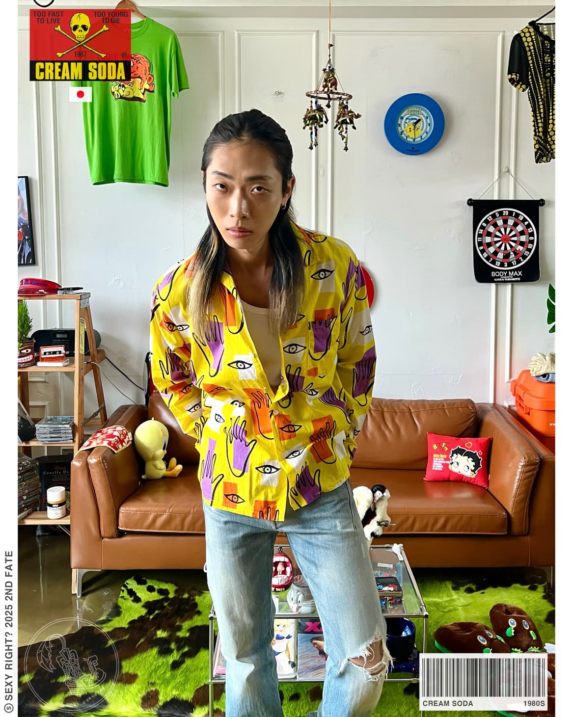 1980s CREAM SODA Psychedelic Print Shirt 상품이미지1