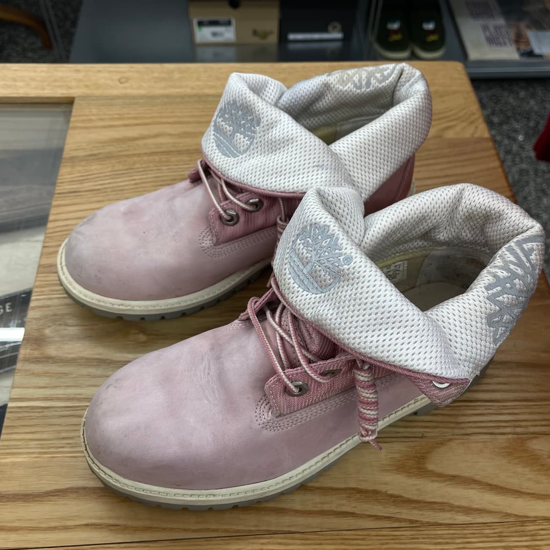 팀버랜드 핑크 리플렉티브 롤탑 부츠 상품이미지3