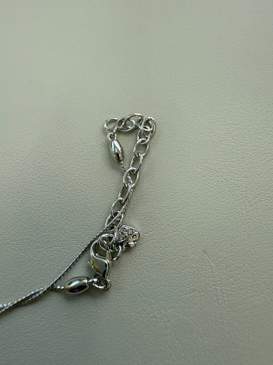 새상품) 스와로브스키 클리어 실버 스파이크 네크리스 은 목걸이 다이아 골 상품이미지3