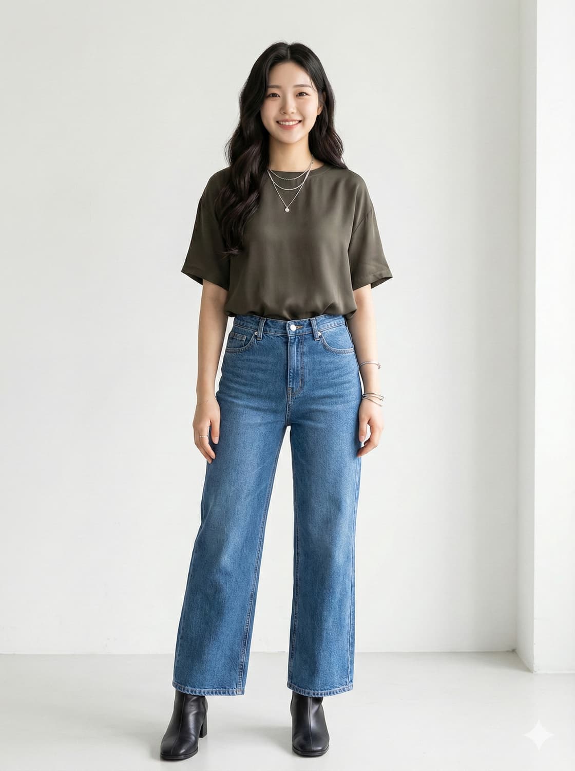 띠어리 Theory 올리브그린 실크 반팔_S 상품이미지1