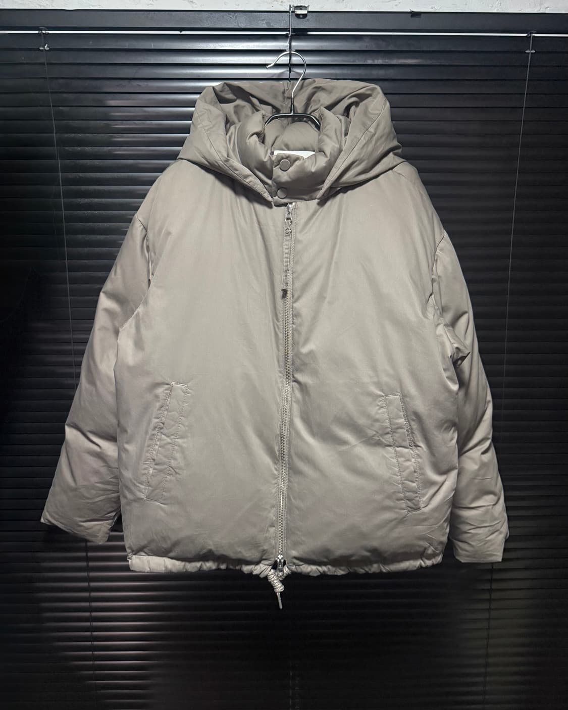 인사일런스 수피마 코튼 구스 다운 패딩 에쉬 베이지 후드 워크 점퍼 S 상품이미지1