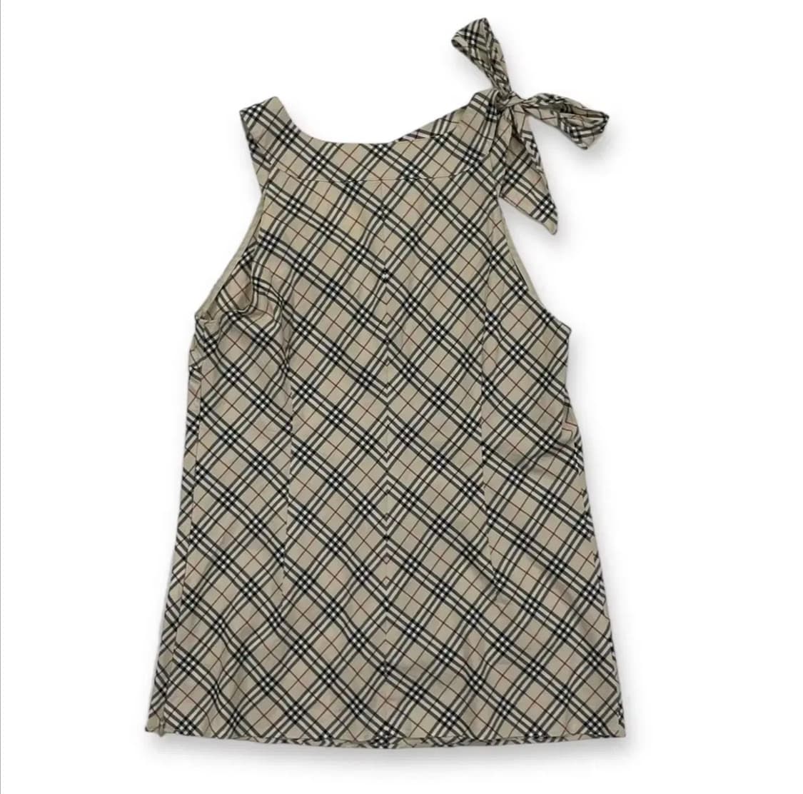 버버리 리본 노바체크 슬리브리스 나시 y2k 상품이미지4