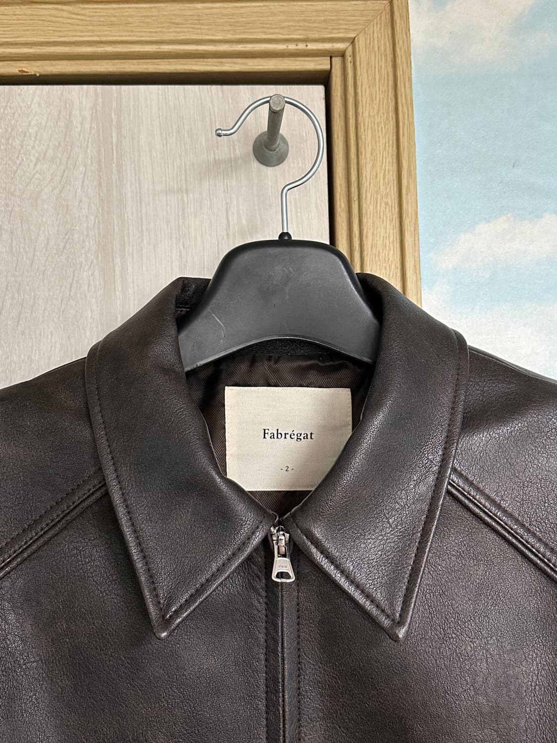 (2) 파브레가 비콘 파이핑 레더 자켓 (다크 브라운) 상품이미지3