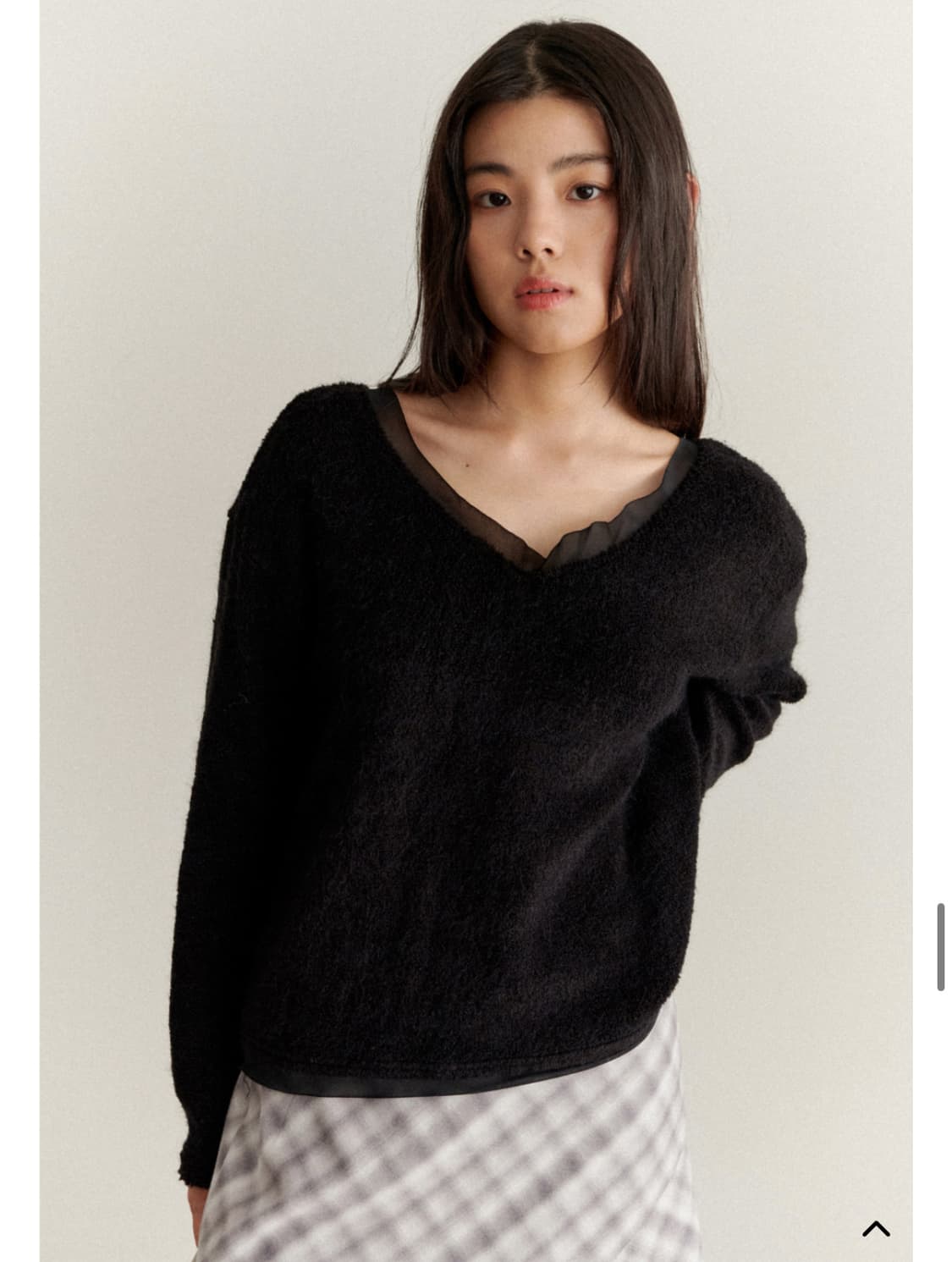 유제 yuje 플러피 실크 니트 블랙 S 상품이미지2