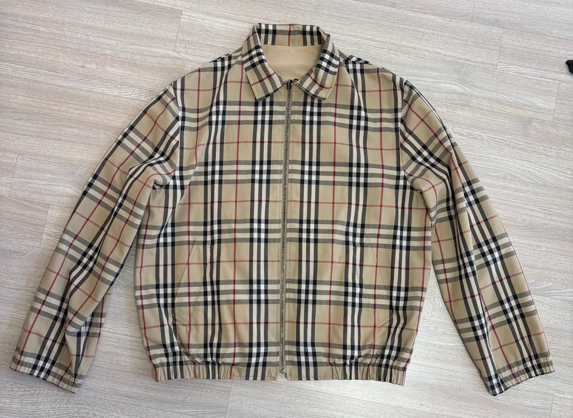 버버리 노바체크 리버시블 블루종 코튼 자켓 L 상품이미지1