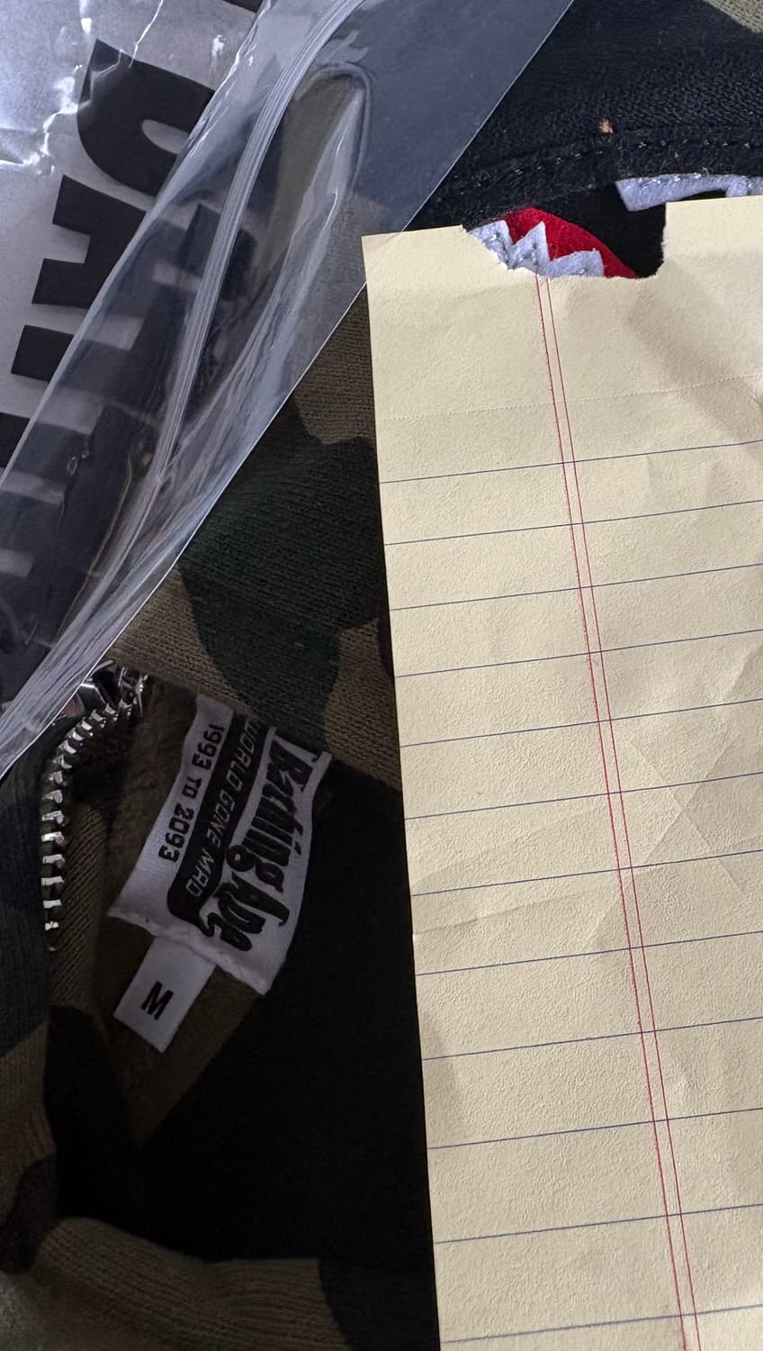 베이프 샤크후드 녹계 m,L 새상품 (급처 상품이미지4