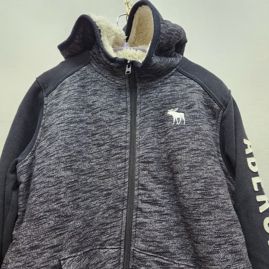 아베크롬비 로고/사이드레터링 쉐르파 후드집업 S~M 상품이미지2