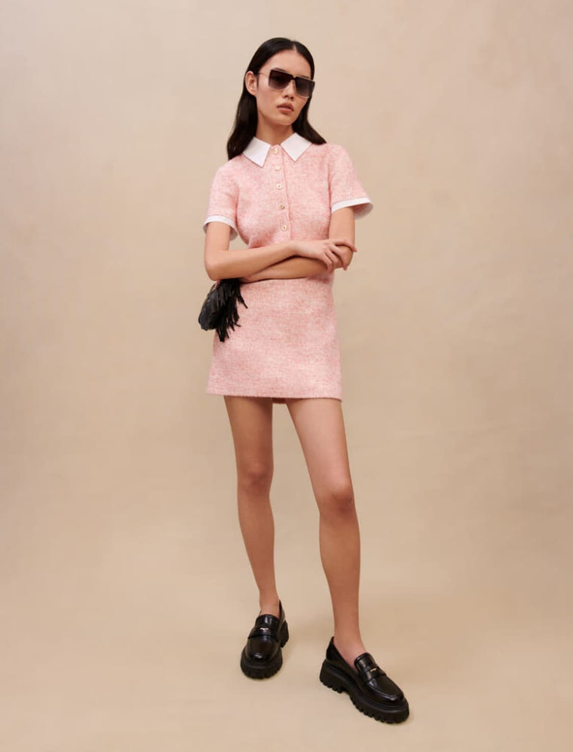 (36) 마쥬 테일러드 핑크 미니원피스 상품이미지2