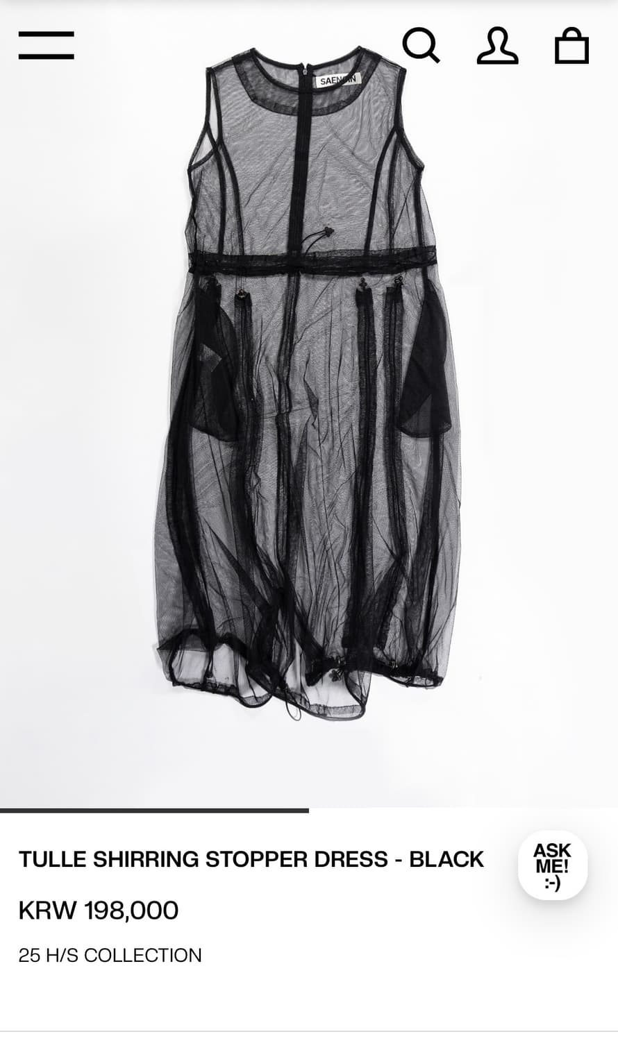 Saengin studios stopper dress black 상품이미지2