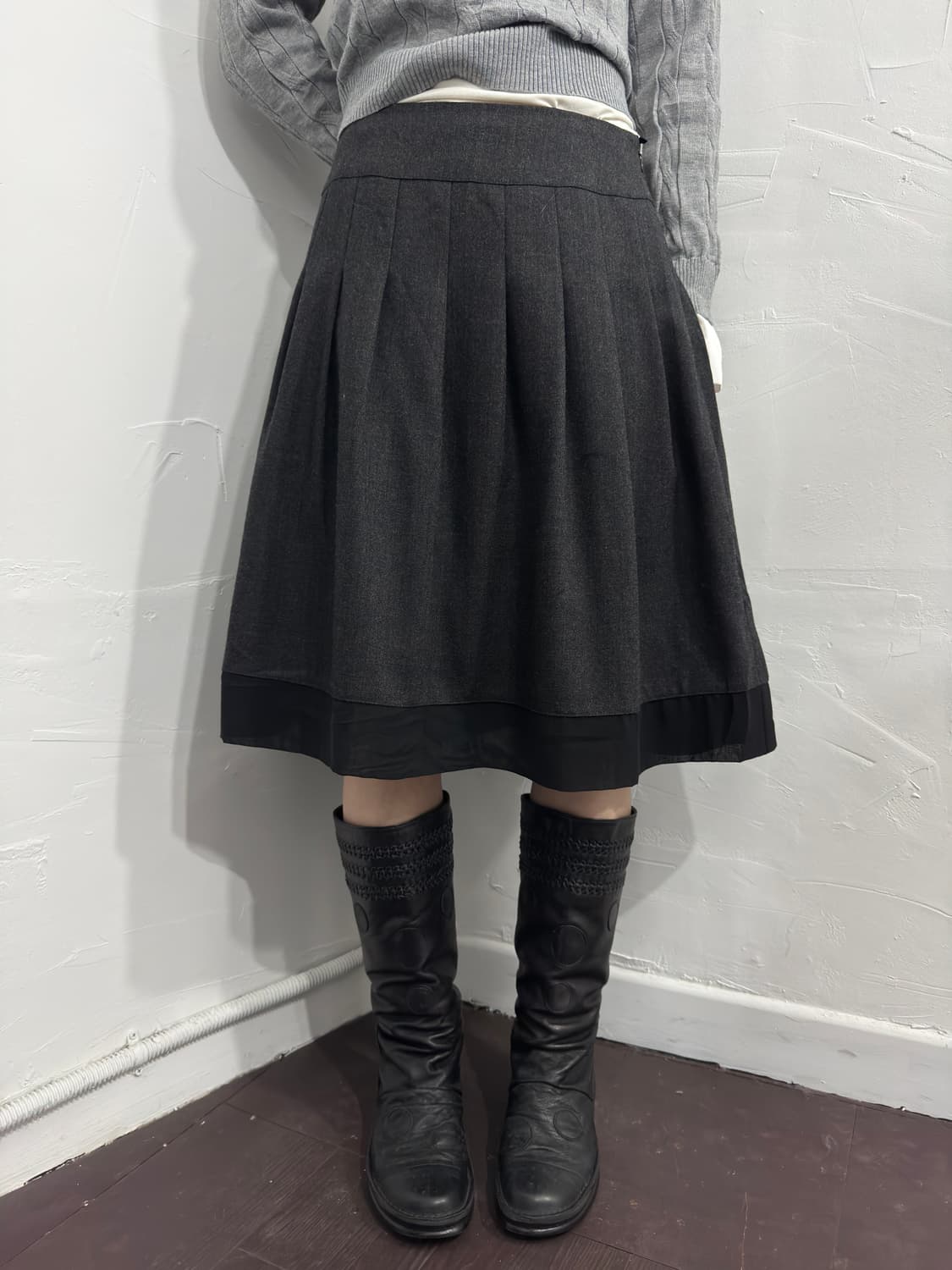 indivi gray pleats midi skirt 상품이미지2