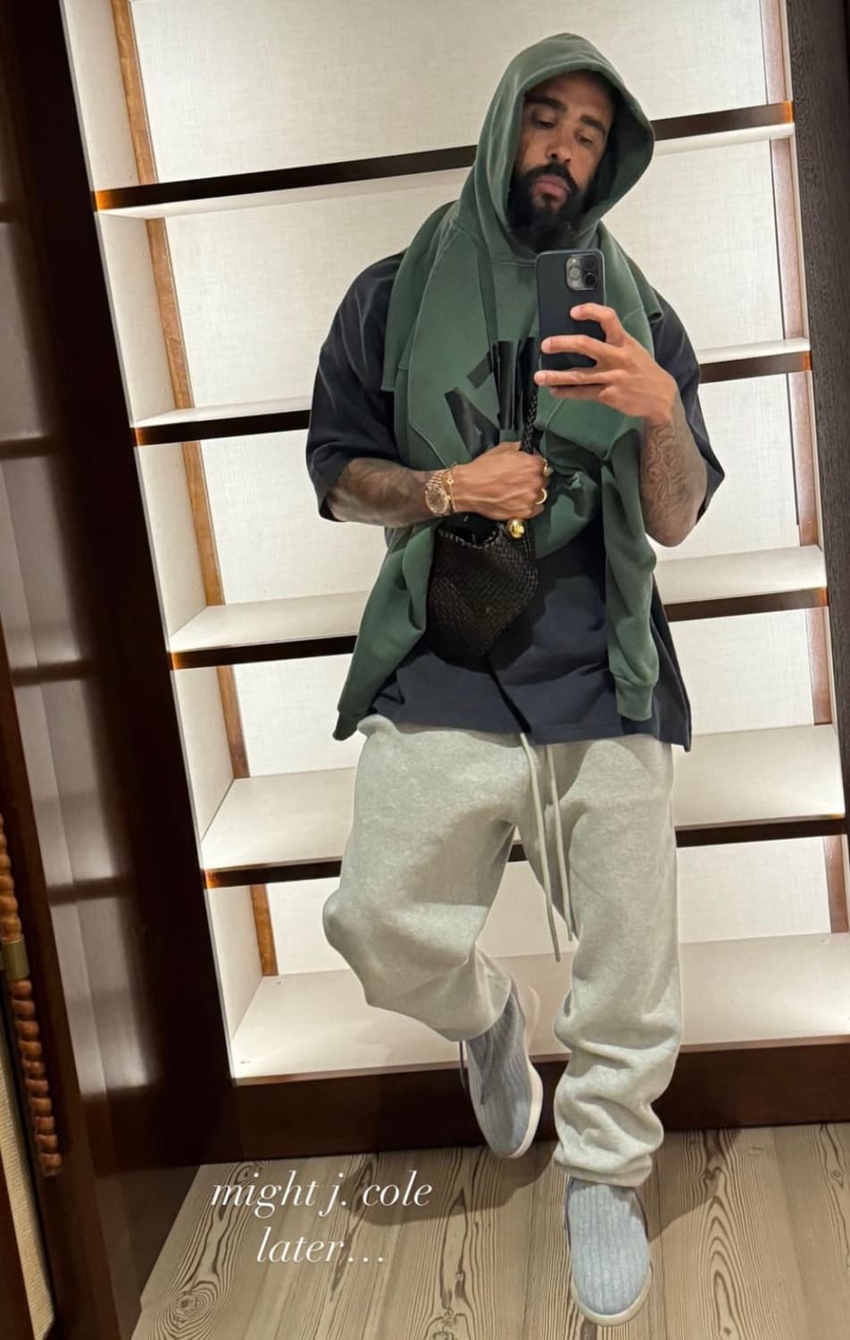 (M) 발렌시아가 뉴 테이프 타입 라지핏 포켓 후디 다크그린 상품이미지2