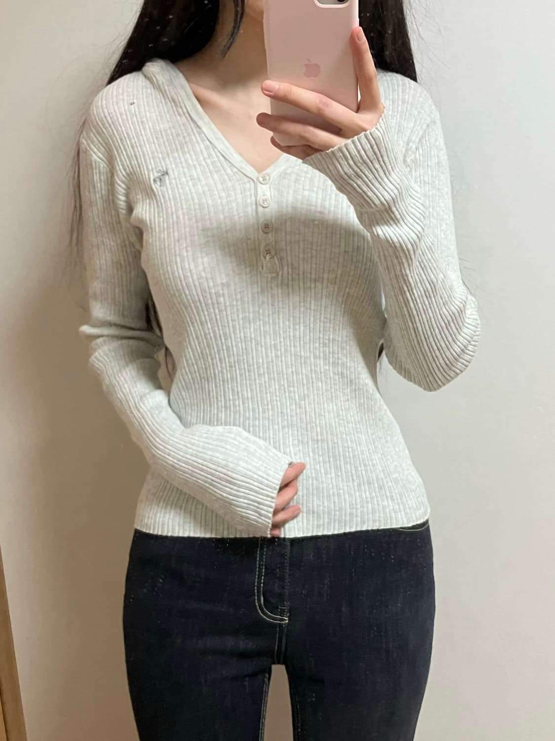 아베크롬비 y2k 딱붙 후드 헨리넥 상품이미지2