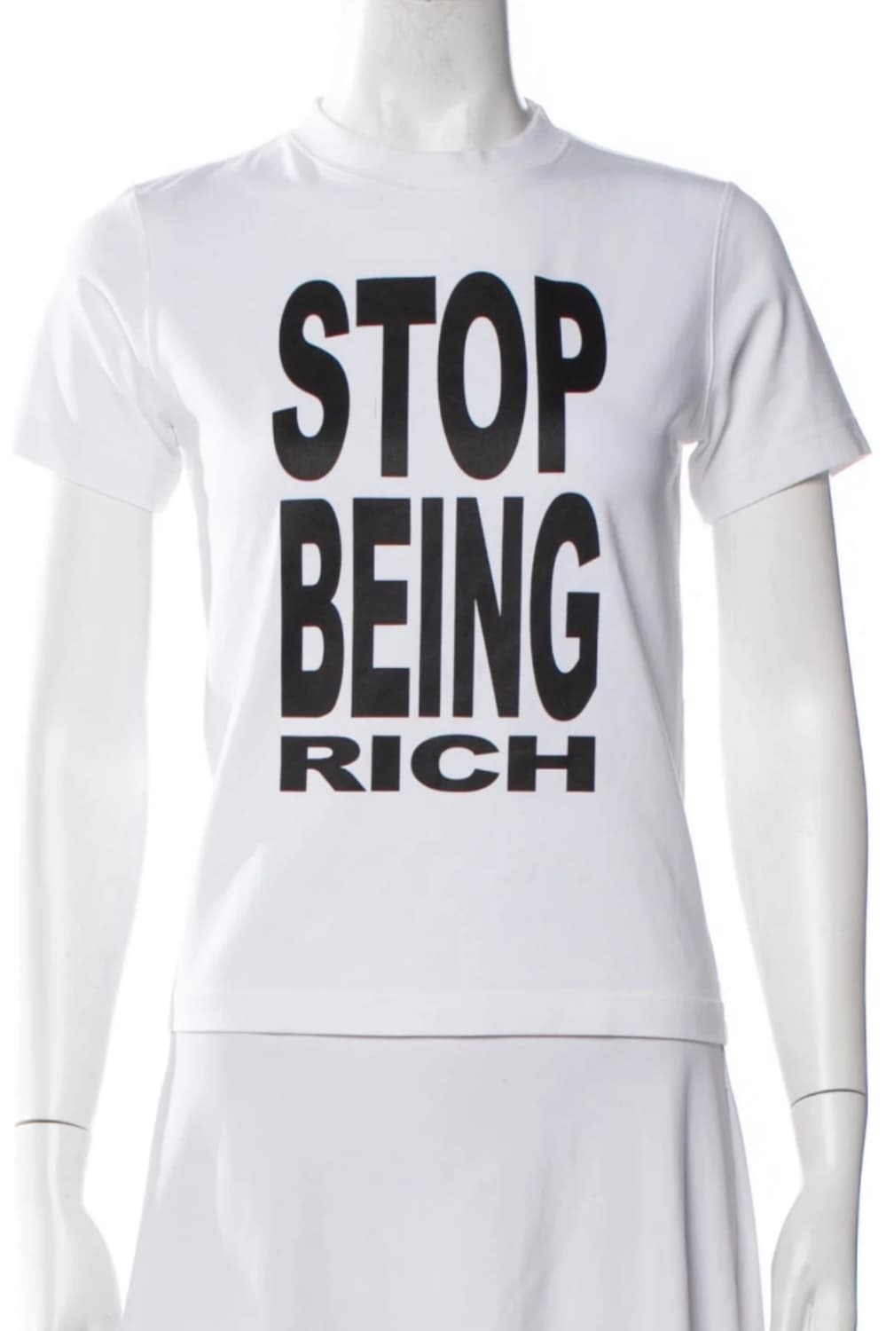 VETEMENTS STOP BEING RICH 티셔츠 화이트 상품이미지2