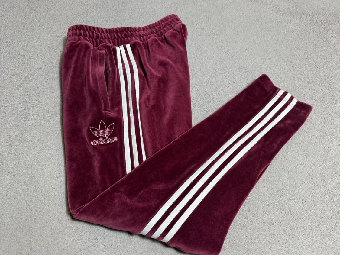아디다스 벨벳 트레이닝 바지 M 버건디 상품이미지1
